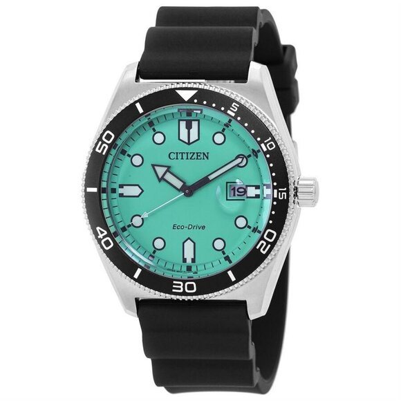 NWT Authentic Citizen Eco-Drive Turquoise Dial Men's Watch - Picture 1 of 3